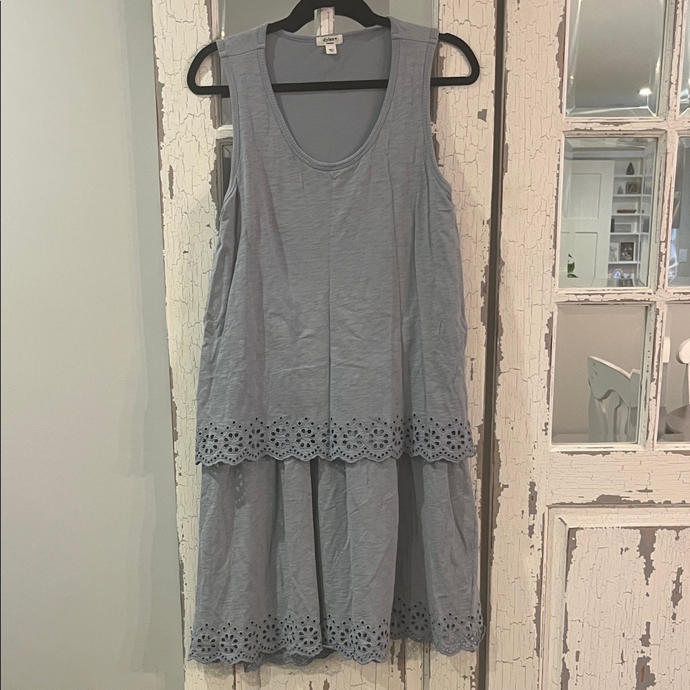 Dylan Blue/Gray Sleeveless Midi Dress